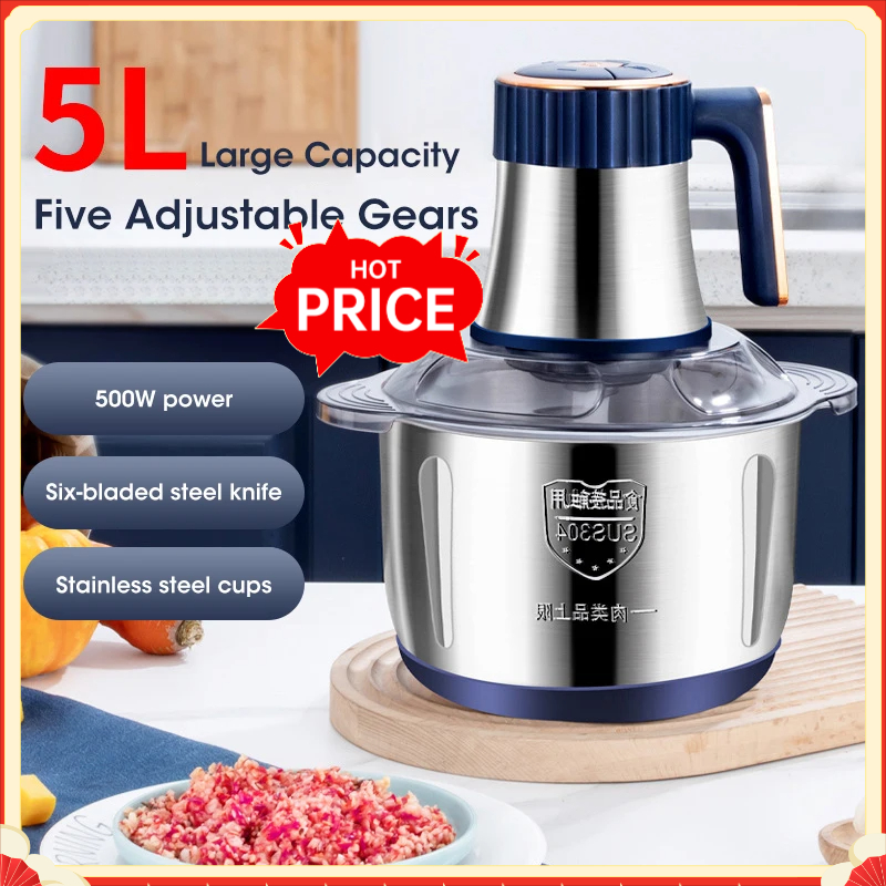 Baby Food Meat - Tritacarne Elettrico da 5L in Acciaio
